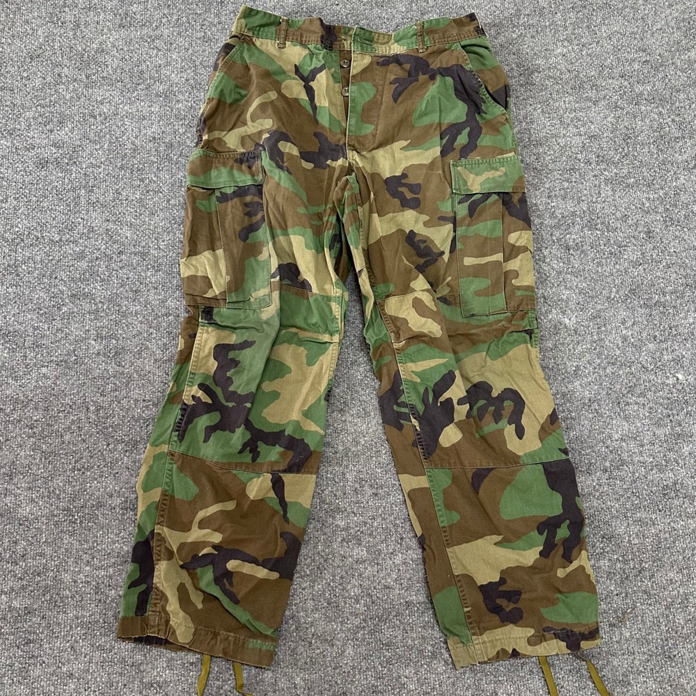 Military Cargo Pants Mens Size Medium Short Woodland Camo Tactical 32x28